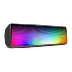 K2061-TB Portable Desktop Bluetooth Speaker [Dynamic Full-Panel RGB Light / Built-in Battery / Bluetooth & AUX] Black