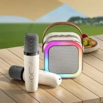 K12 Mini Wireless Karaoke Speaker with RGB Light & Wireless Microphone [Portable Bluetooth Party Speaker]