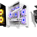 MILMILANG PC Case umtex Panoramic Glass Dual Chamber ATX Gaming PC Case [Aquarium Design / No Fans Included] BLACK AND WHITE