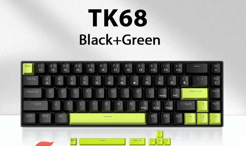 ph-11134207-81zth-mm9z9dluc5c5e3 ZIFRIEND TK68, black green, red swich, USB Wired Gaming Mechanical Keyboard - Image 1