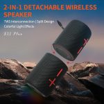 CYBORIS S11 PLUS 2-in-1 Twist-Lock Detachable Bluetooth Speaker with TWS [40W Output Power] IPX6 Waterproof & RGB Light