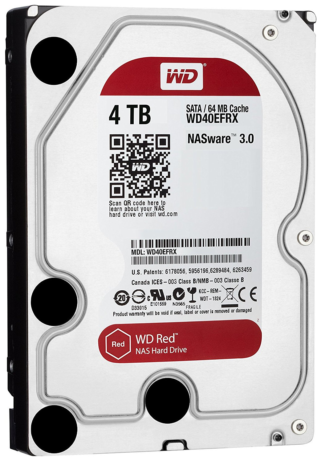 WD Red (WD40EFRX) — 5400 RPM — 64 MB — 4 TB WD Red (WD40EFRX) — 5400 RPM — 64 MB — 4 TB - Image 1